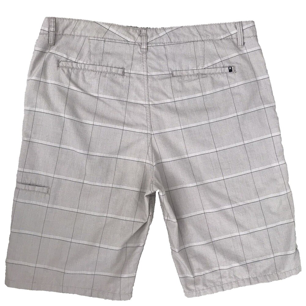 Hurley Golf Chino Plaid Shorts Men's Size 38 Khaki Checkered Flat Front Pockets - Picture 3 of 16